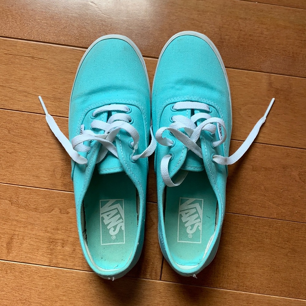 Vans Off the Wall Lace Up Sneakers Shoes turquoise